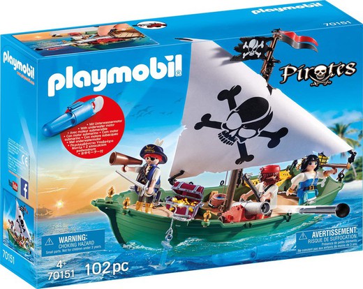 Playmobil - Pirate Ship with Submarine Engine