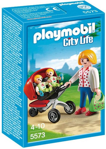 Playmobil City Life – Mamá con carrito de gemelos