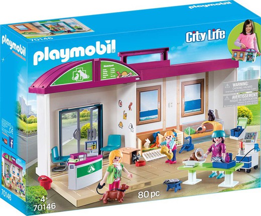 Playmobil City Life - Maleta da clínica veterinária Playset
