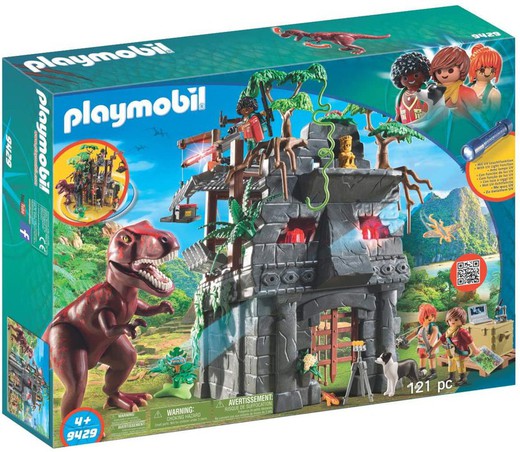 Базовый лагерь динозавров PLAYMOBIL с T-Rex и световыми эффектами