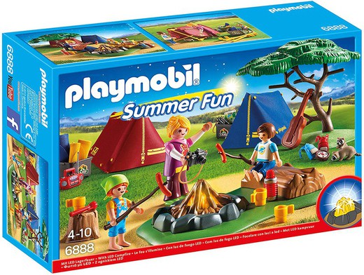 Playmobil Summer Fun - Camping with Led fire