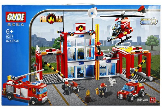 Playset Parque de Bomberos de 874 Piezas - Gudi