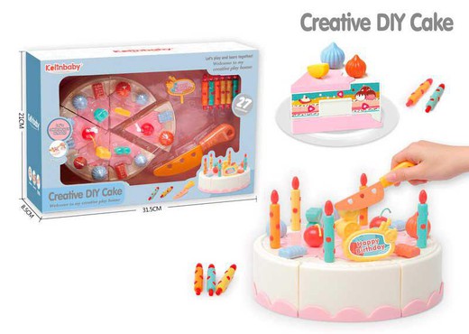 Playset Birthday Cake with Candles (27 Pieces)