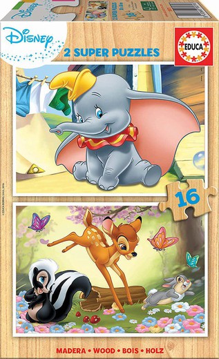 Puzzles 2x16 - Dumbo y Bambi - Educa