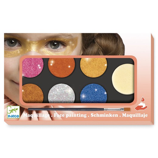 Set Maquillaje Paleta 6 Colores Metalizados - Djeco