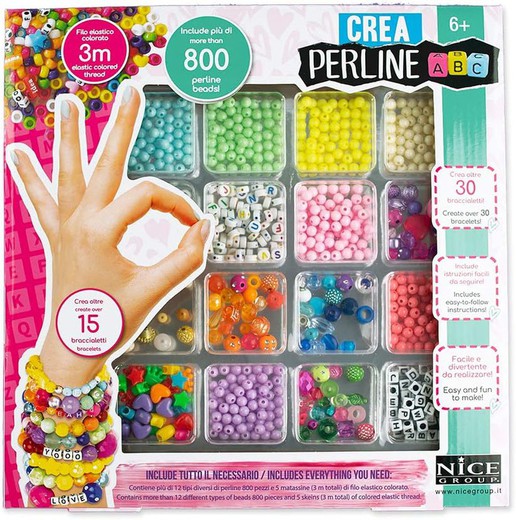 Set Perlas Crea Perline ABC - 800 Piezas - Nice