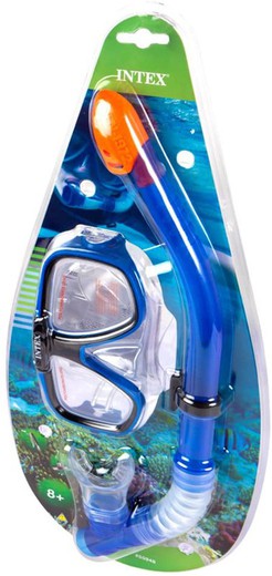 TUBE AND MASK SET - DIVING / POLYCARBONATE REEF RIDER + 8