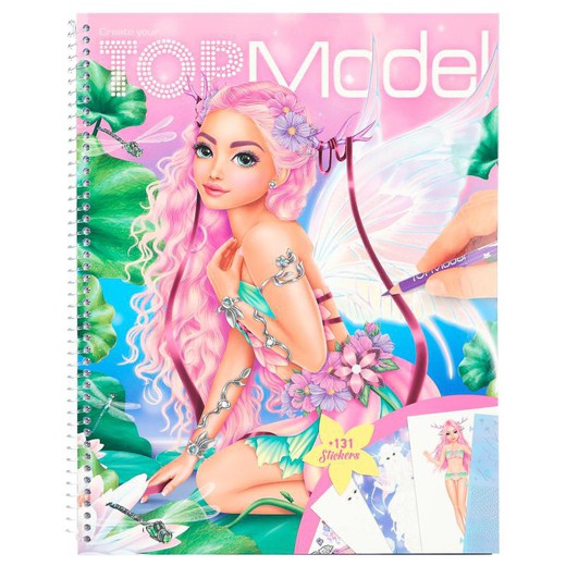 Top Model - Crea la tua Top Model - Libro da colorare e adesivi - Modello Fantasy