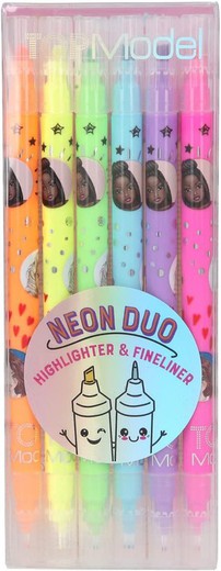 Spitzenmodell - Neon Duo Set Marker mit feiner Spitze
