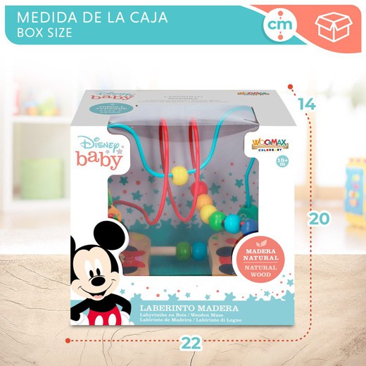 Woomax - Disney Minnie e Mickey Maze - 3D com contas de madeira