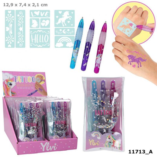 Ylvi bolígrafos de gel purpurina para tatuajes