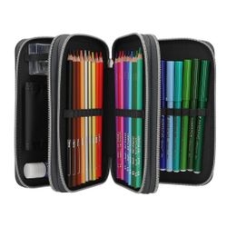 Action World - Estuche Escritura Triple Con LED