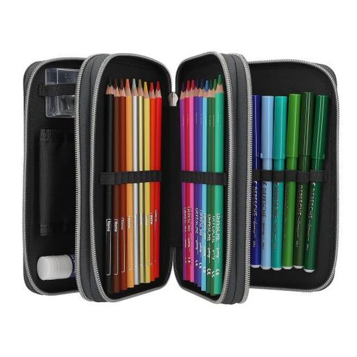Action World - Estuche Escritura Triple Con LED