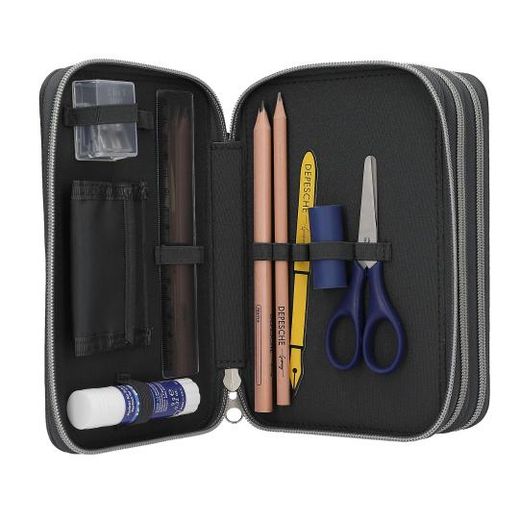 Action World - Estuche Escritura Triple Con LED