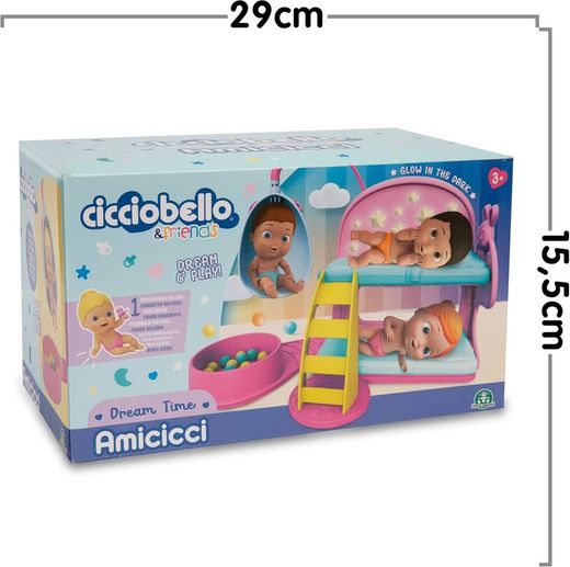 Двухъярусная кровать и кукла Amicicci Dream Time