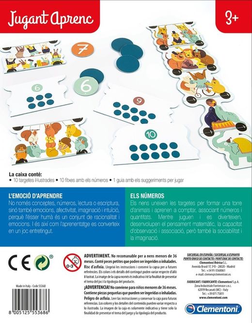 J'apprends les nombres en jouant - Jeu en catalan - Clementoni