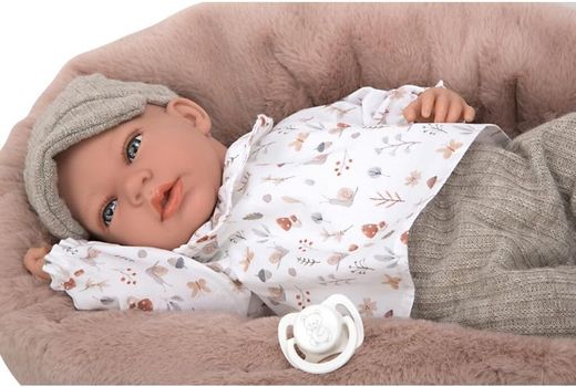 Arias - Poupée Élégance Andie Grey 40 cm. - Avec coussin d'allaitement
