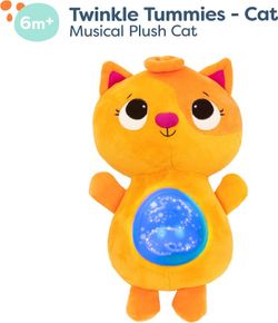 B. toys - Twinkle Tummies - Музыкальный плюшевый кот для младенцев и малышей