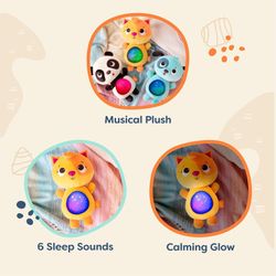 B. toys - Twinkle Tummies - Музыкальный плюшевый кот для младенцев и малышей