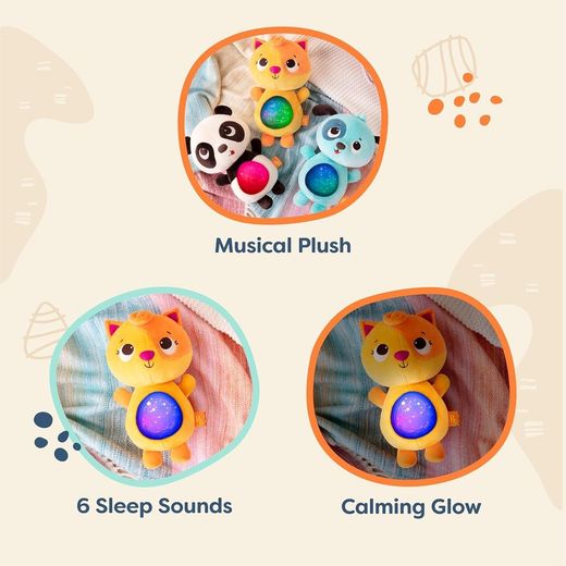 B. toys - Twinkle Tummies - Музыкальный плюшевый кот для младенцев и малышей