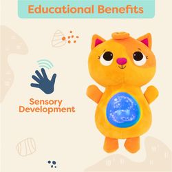 B. toys - Twinkle Tummies - Музыкальный плюшевый кот для младенцев и малышей