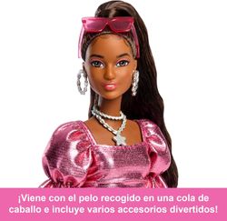 Barbie Deluxe Style Vestido Rosa Volantes de Burbujas