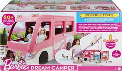 Barbie Supercaravana Dreamcamper 2022 Coche para muñecas con tobogán y Accesorios