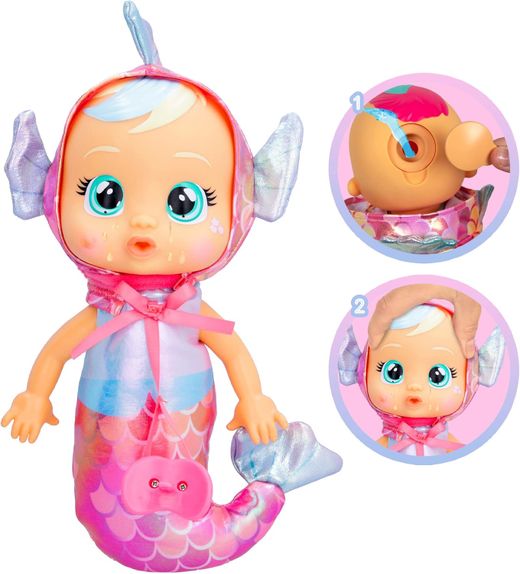 Bebés Llorones - Tiny Cuddles Mermaids - Muñeca Delphine - IMC Toys
