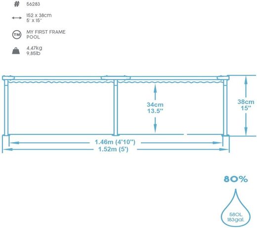 Bestway - Abnehmbarer Röhrenpool 152x38 cm