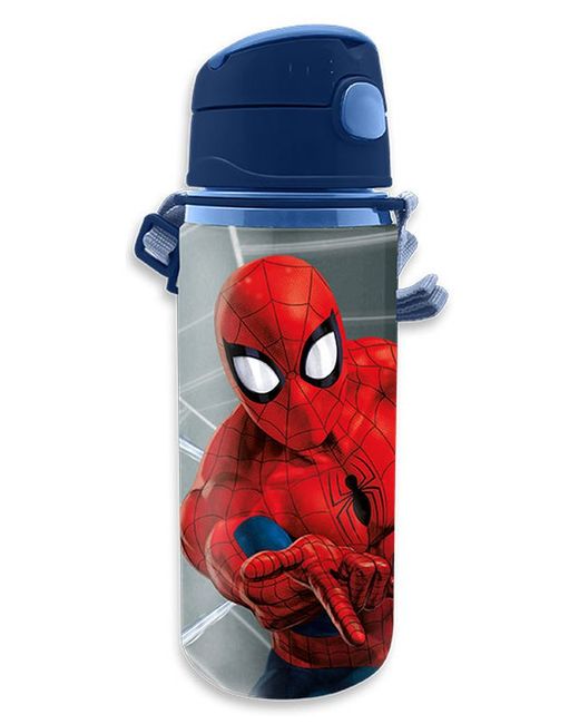 Garrafa d'água Homem-Aranha com alça de alumínio - 600 ml.