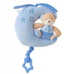 Giostra musicale per presepe - Orso e coniglio - Blu