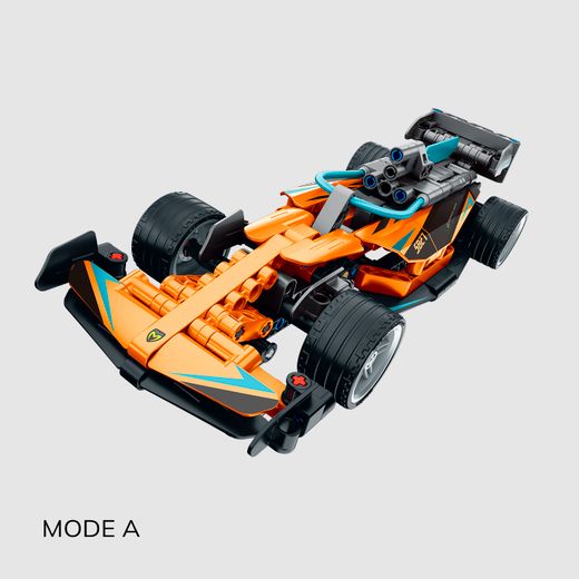 Универсальная оранжевая гоночная машинка с инерционным механизмом 2-в-1