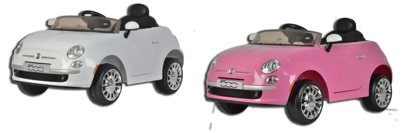 Coche Fiat 500 Blanco Eléctrico 12V con Mando