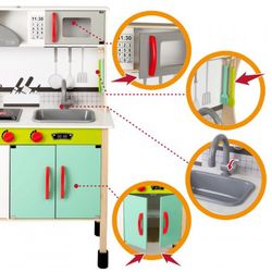 Cocina juguete madera con luz y sonido 70x30x104 cm - Woomax