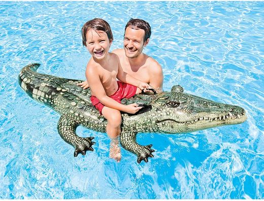 INFLATABLE CROCODILE INTEX REALISTIC EFFECT +2 GRIFFE 191X170 CM