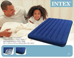 Colchón Camping, hinchable Classic doble 137 x 191 x 22 cm, Flocado