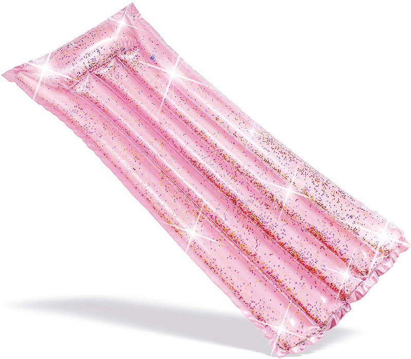 Colchón hinchable con lentejuelas Intex color rosa 170 x 53 cm 