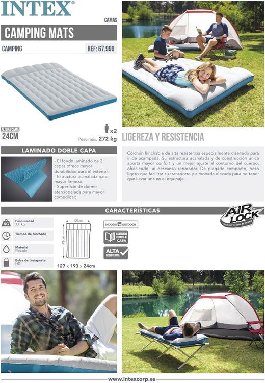 Doppelte Campingmatte, aufblasbare Matratze – Intex
