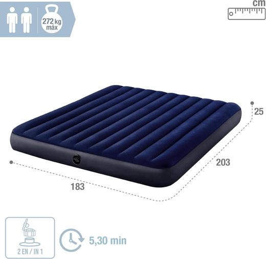 Colchón Hinchable Doble - Standard Classic Downy King - Intex