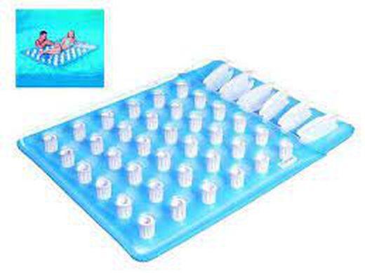 Double transparent inflatable mattress 193x142cm