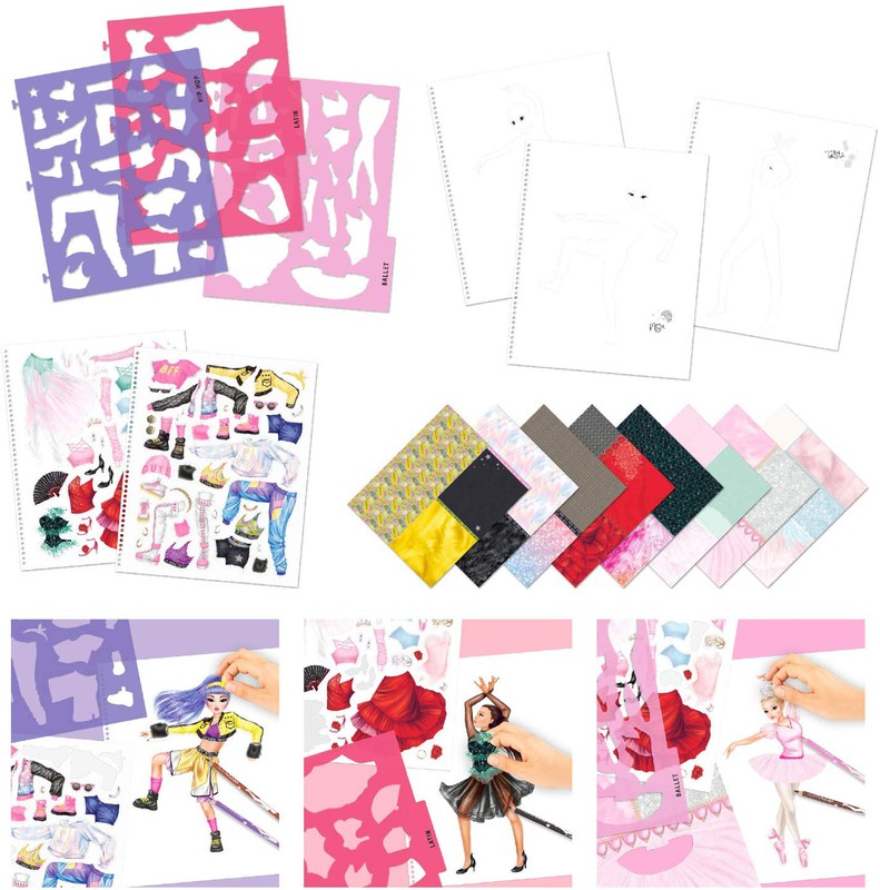 Depesche 12227 TOPModel Dance - Livre de coloriage avec 30 Pages pour créer  des Motifs de mannequins et des Tenues, Cahier de coloriage avec Planche