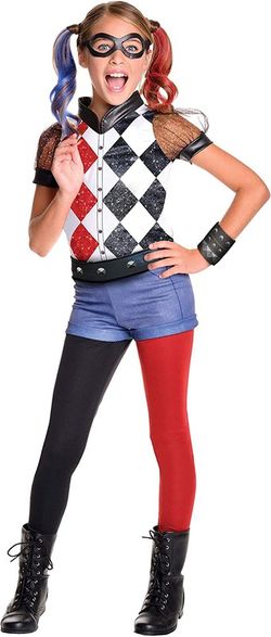 Costume DC Super Hero Girls - Harley Quinn Deluxe - Taglia M - 5/7 anni