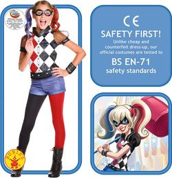 Costume DC Super Hero Girls - Harley Quinn Deluxe - Taglia M - 5/7 anni