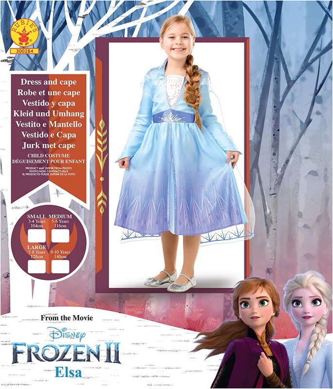 Vestido infantil Frozen 2 com Elsa e Anna na floresta
