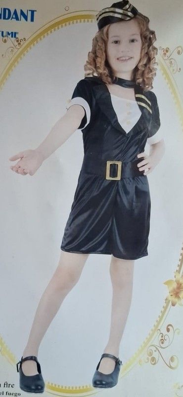 Costume da assistente di volo per bambini Taglia: S (110 - 120 cm)