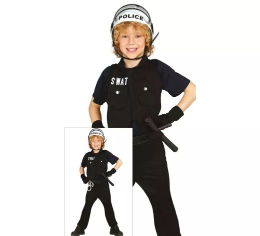Déguisement de police SWAT - Taille : 3/4 ans