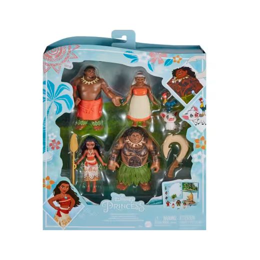 Disney Princess - Vaiana - Conjunto Inspirado En El Cuento Clásico - Seis Personajes - Mattel