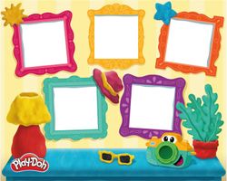 Ensemble de photos amusantes avec de la pâte à modeler Play-Doh