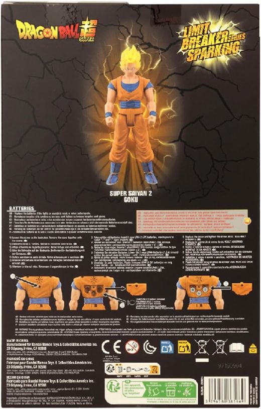 Dragon Ball - Super Limit Breaker - Serie Sparking - Figura di Goku Super Saiyan 2 - Luce e suono - Bandai