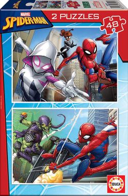 Educa - Spider-Man, 2 Puzzles infantiles de 48 piezas